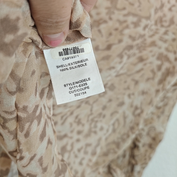 EQUIPMENT Femme Leopard Animal Print Sheer Chiffon Silk Button-Up Blouse XS - Picture 14 of 14